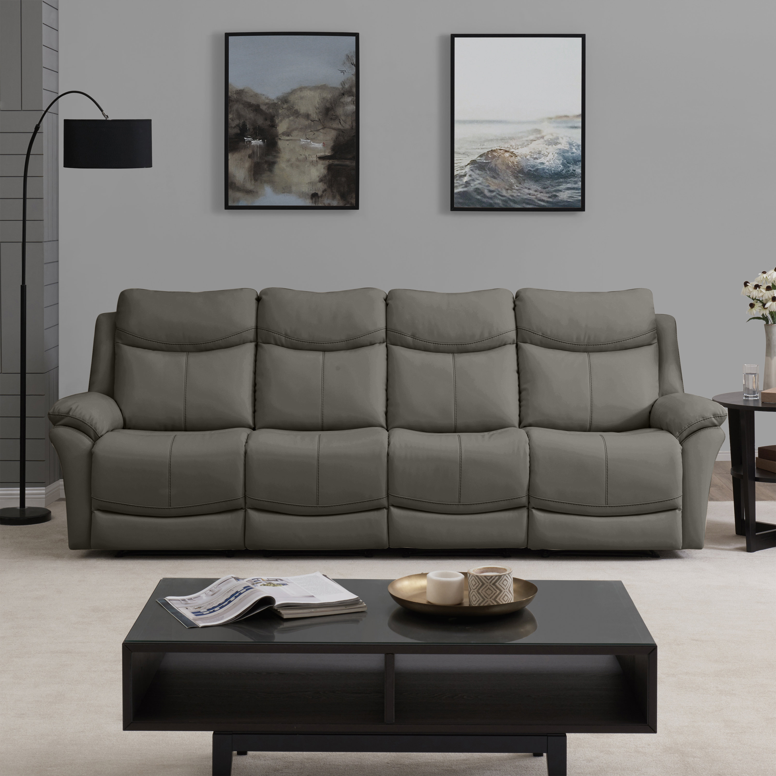 Red Barrel Studio Jabari 4 Seat Wall Hugger Home Theater Sofa Wayfair