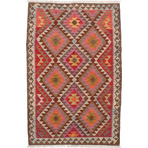 Olmsted Hand-Woven Dark Red/Violet Wool Indoor Area Rug