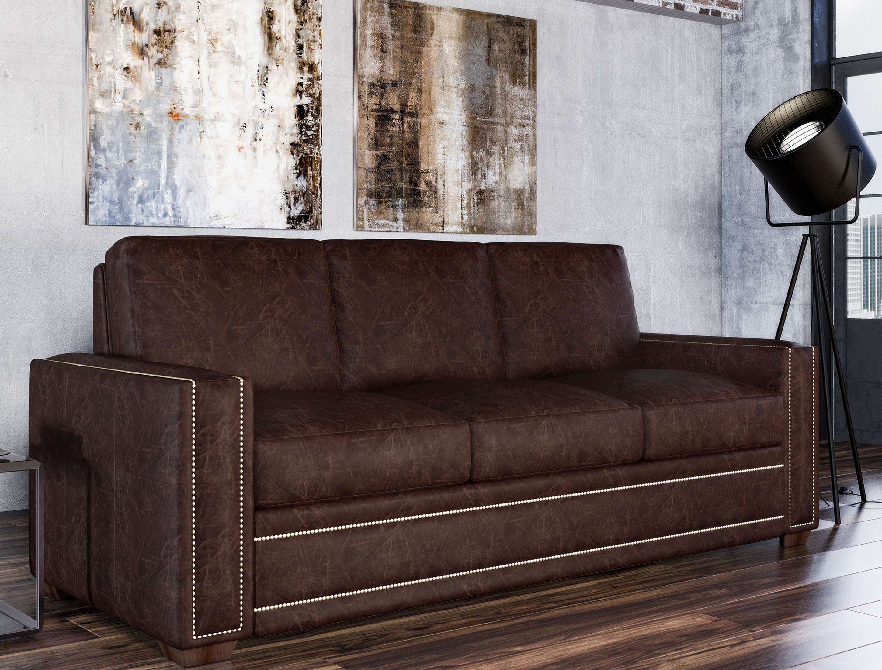 Westland And Birch Dallas Leather Sofa Wayfair Ca Westland And Birch Dallas Leather Sofa