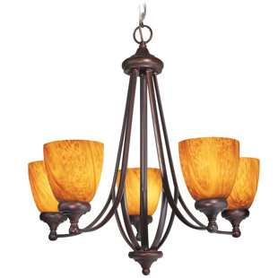 Go to store & view more images Kenshaw 5-Light Shaded Chandelier by Woodbridge Lighting