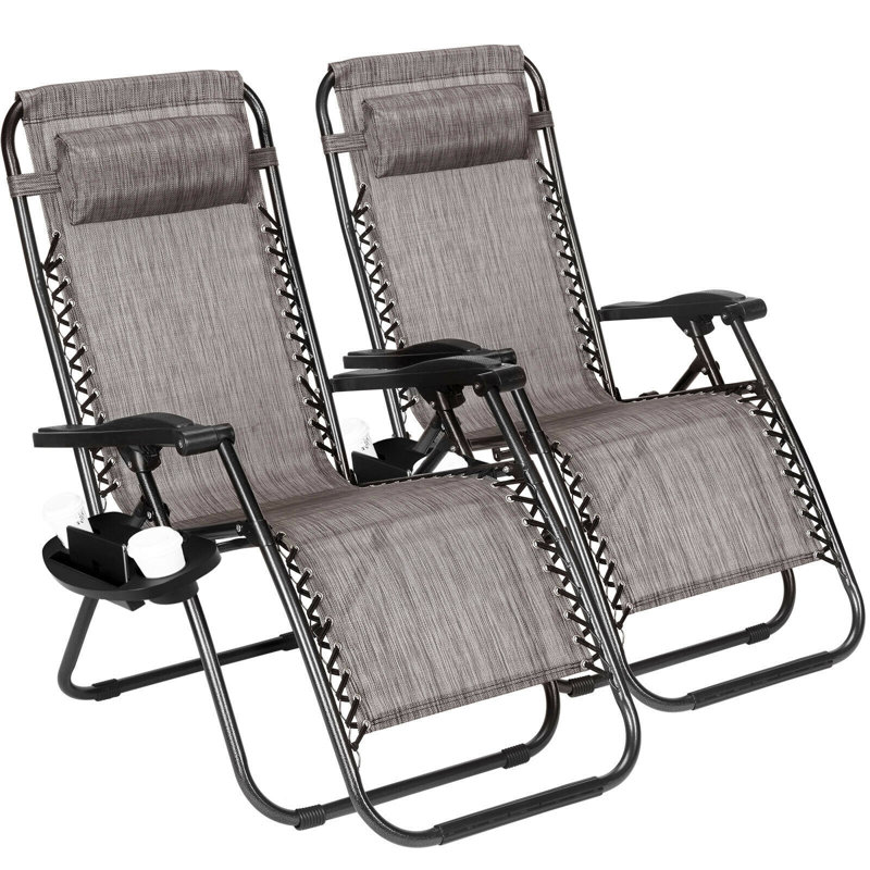 Freeport Park Albertson Reclining Folding Zero Gravity Chair With Cushion Reviews Wayfair