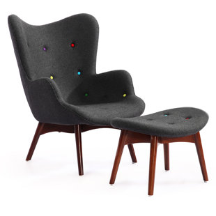 Go to store & view more images Kardiel Contour Wing back Chair and Ottoman
