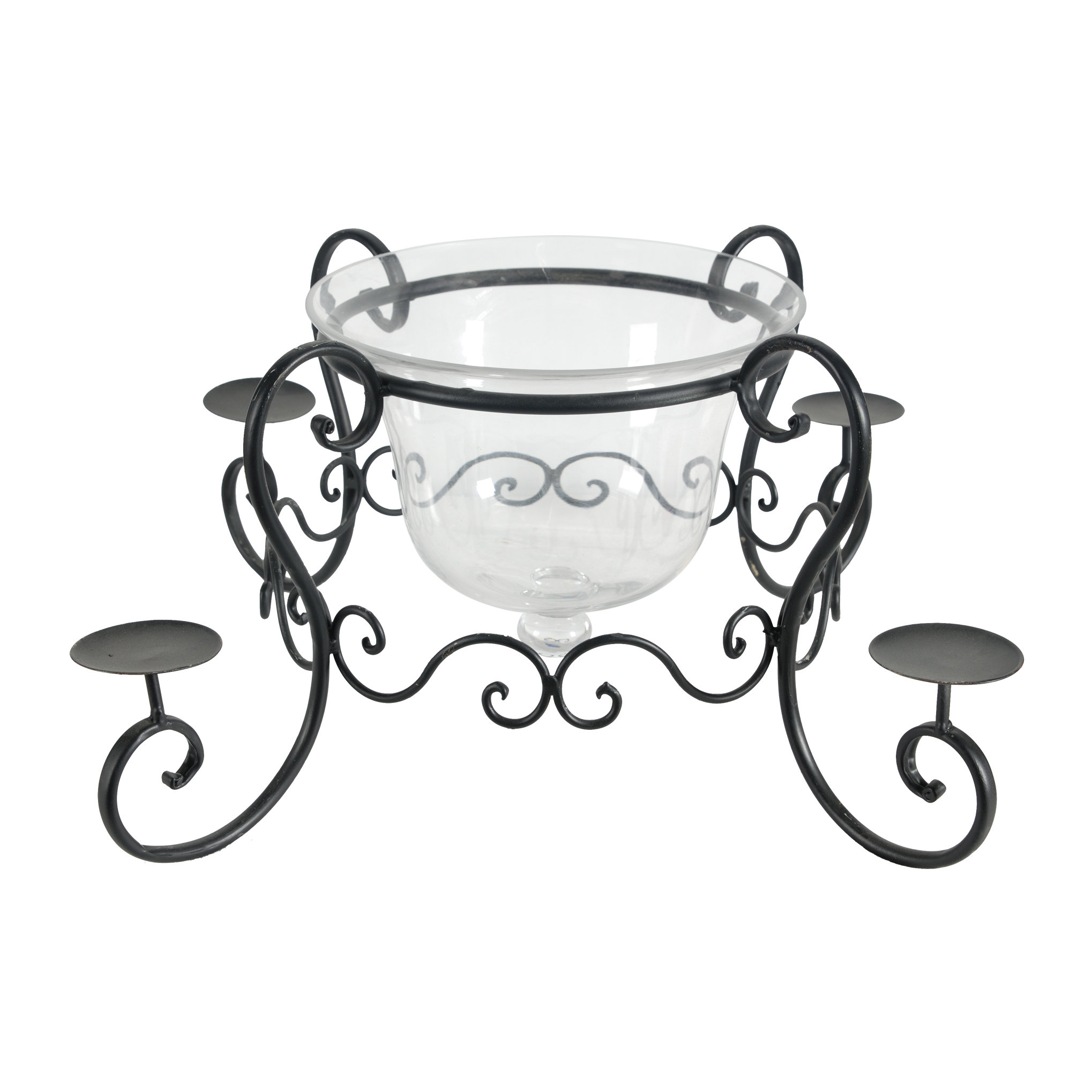 Red Barrel Studio® Wrought Iron Candle Holder With Glass Bell Jar Wayfair