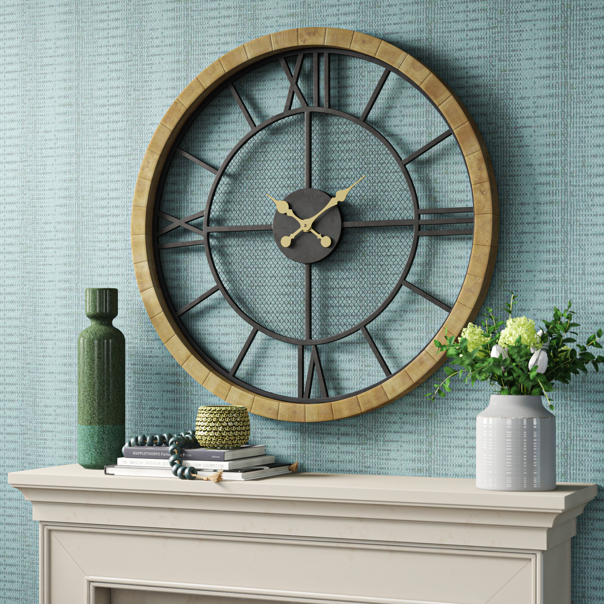 Joss Main Oversized Aezaz 40 Wall Clock Wayfair