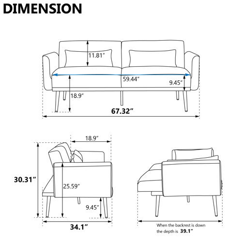 Mercer41 Betuel 67.32'' Upholstered Sleeper Sofa & Reviews | Wayfair