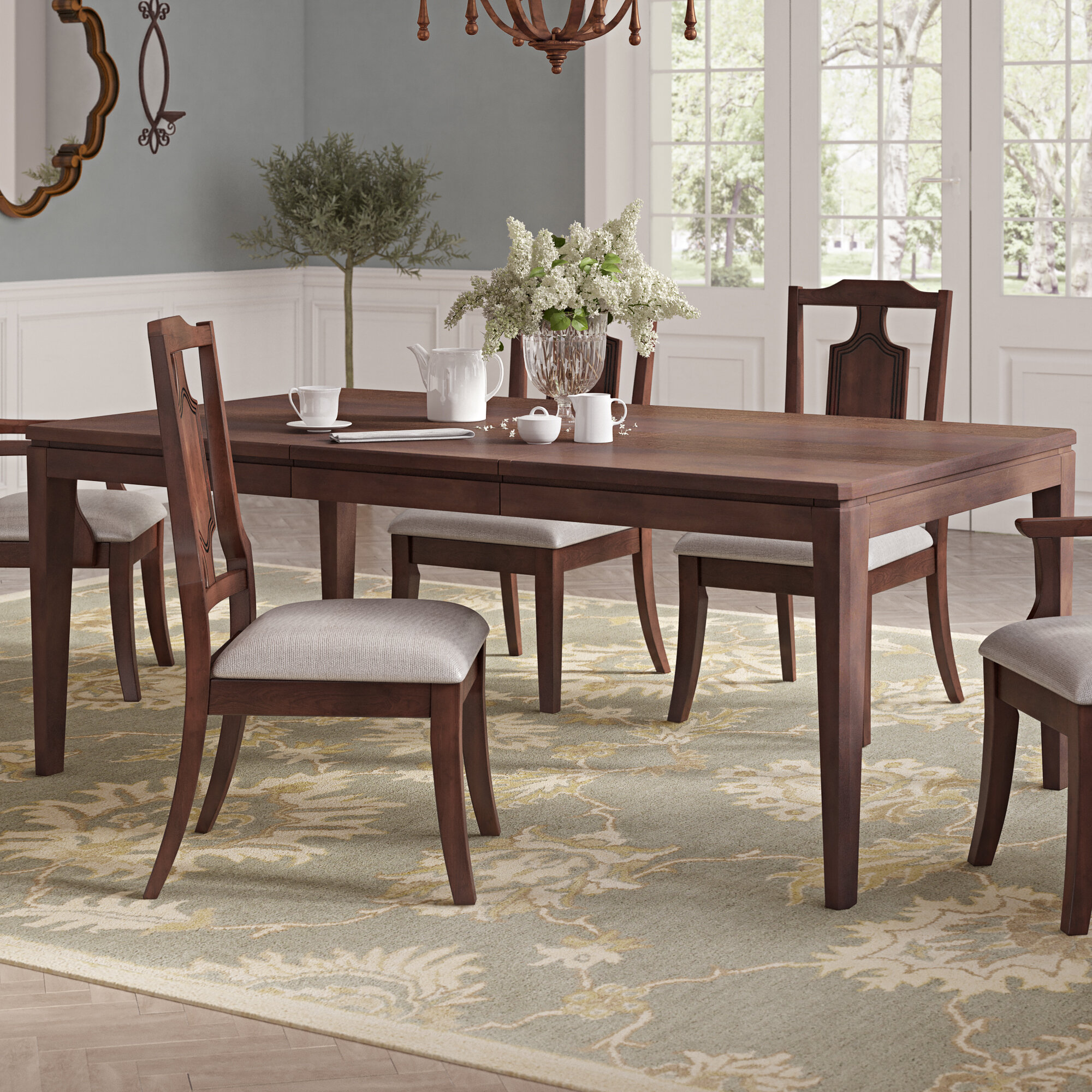 Darby Home Co Bales Extendable Solid Wood Dining Table Wayfair