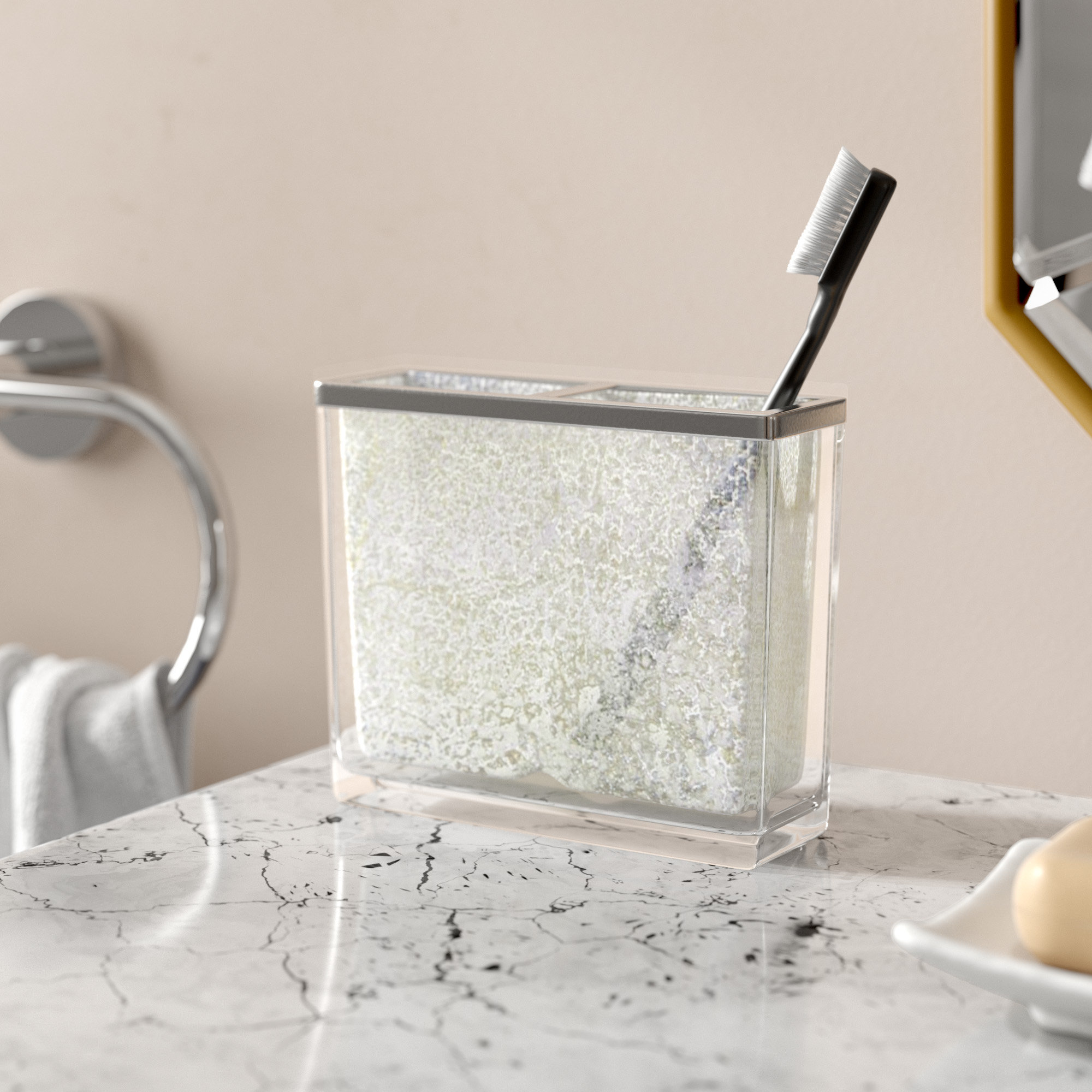 Ophelia & Co. Nuzzo Mercury Fusion Glass Toothbrush Holder & Reviews