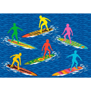 Surf Time Surfs R Us Blue Area Rug