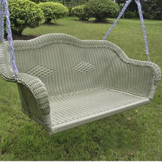 Bay Isle Home Soucy Wicker Porch Swing Reviews Wayfair