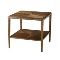 Bernards New Castle 22" Wood End Table with Storage in Rustic Medium Brown 