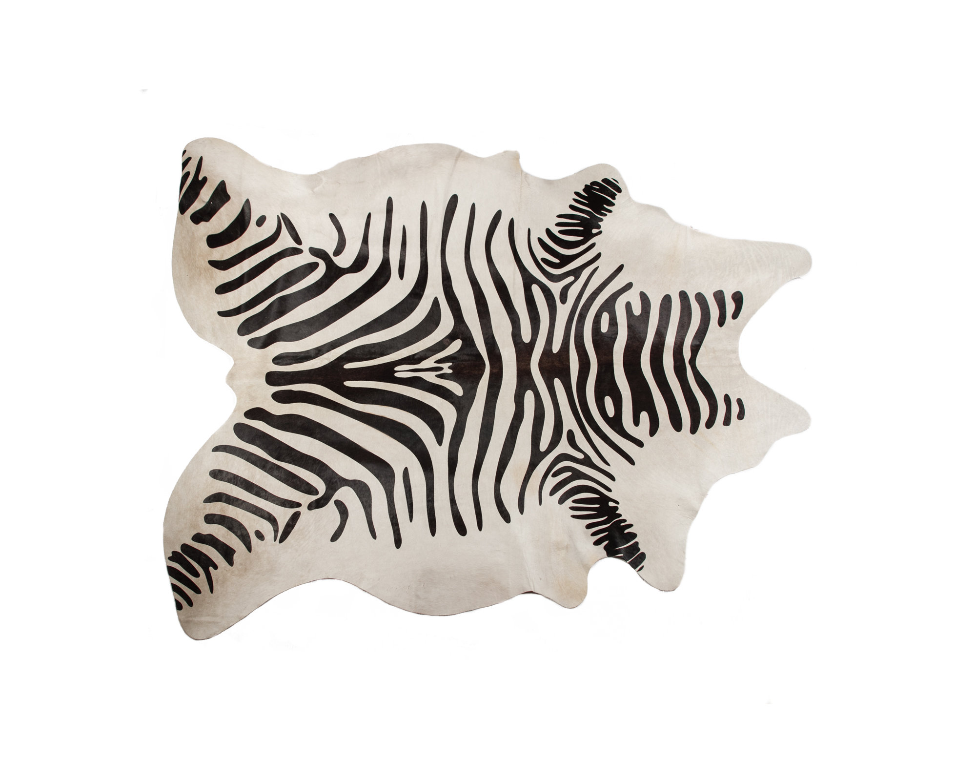 35"X30" Zebra Print Calf Hide Skin Zebra Rug Zebra Print Calf Skin Small Size 