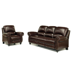 Kahle Leather 2 Piece Living Room Set by Darby Home Co