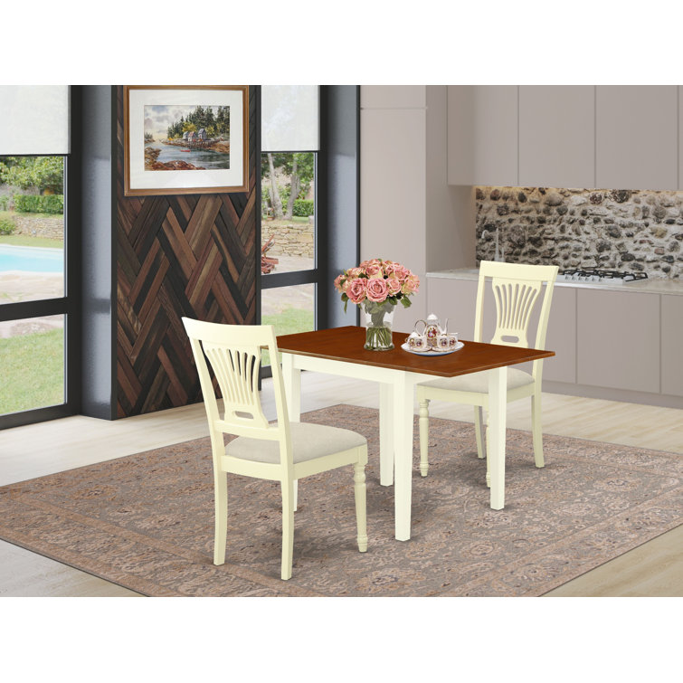 Ophelia Co Duxbury Drop Leaf Rubberwood Solid Wood Dining Set Wayfair