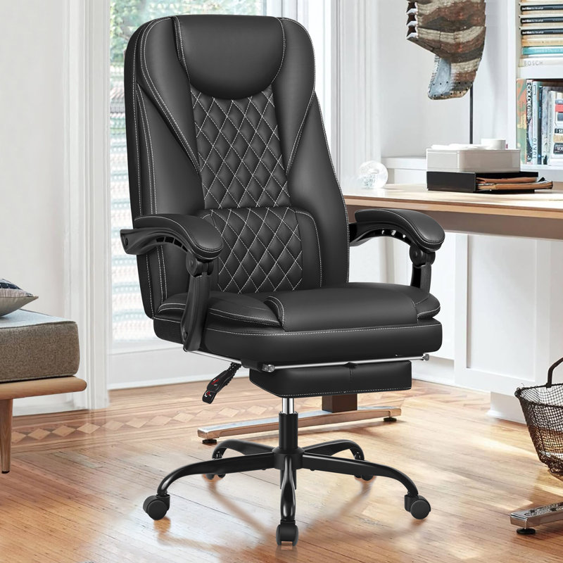 Mariandale Ergonomic Executive Chair with Footrest Upholstery Color: Black