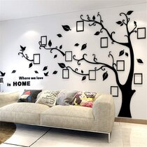Family Tree Bird Wall Sticker Photo Picture Frame Removable DIY Room Decal Black 