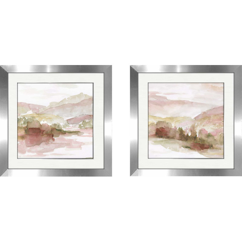 House Of Hampton Windscape Ii 2 Piece Framed Watercolor Painting