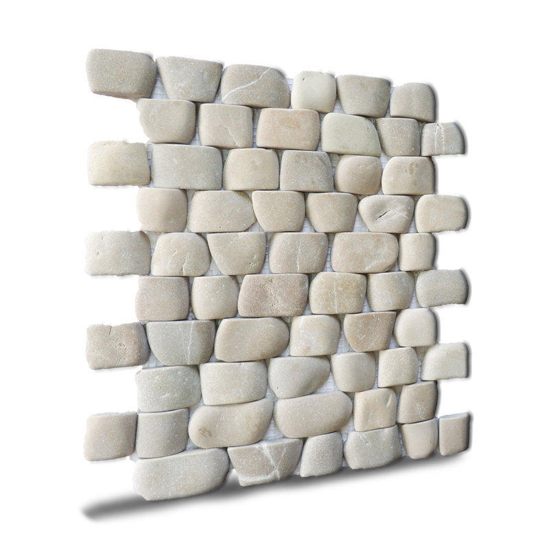 Florida 12" x 12" Natural Stone Linear Pebble Mosaic Wall Tile