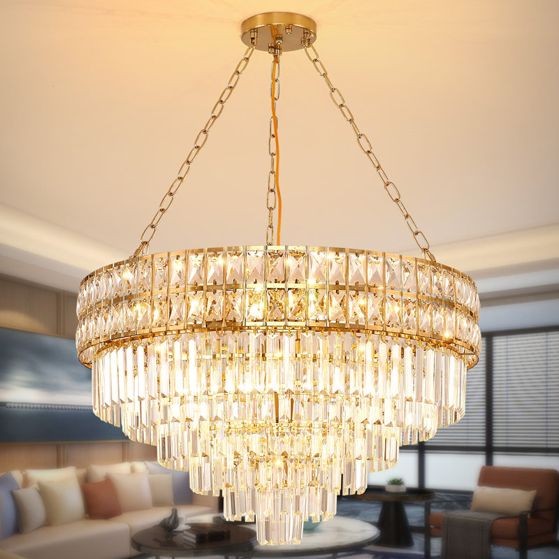 Imma Crystal Empire Chandelier with Crystal Accents Finish: Gold, Size: 42.5" H x 29.5" W x 29.5" D