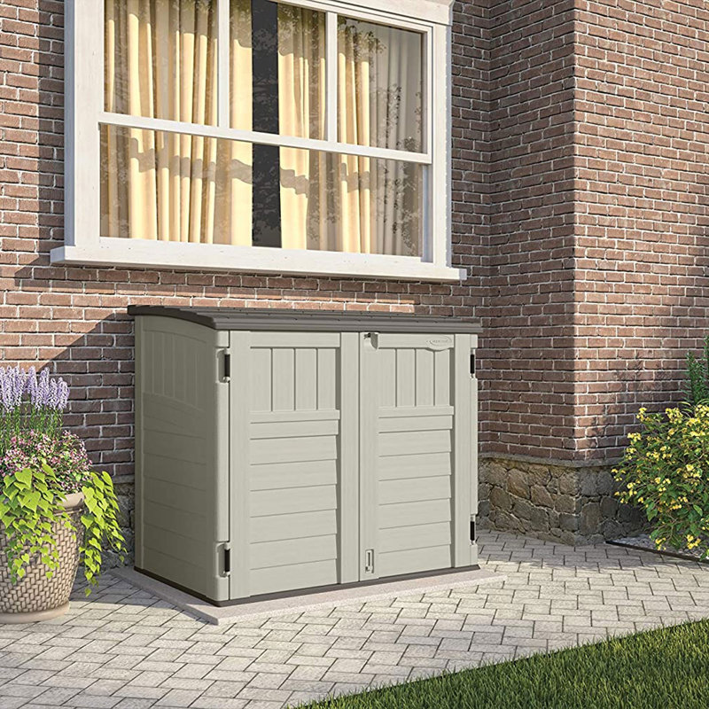 Suncast Outdoor Resin Horizontal Storage Shed Siding Color: Beige/Gray