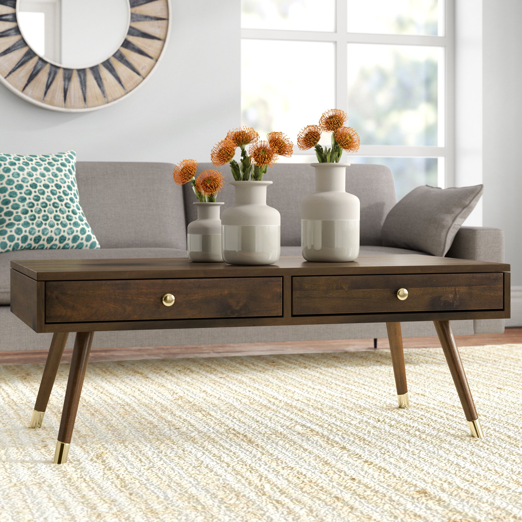 Zinia Coffee Table with Tray Top