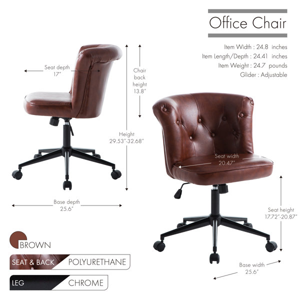Charlton Home Tullos Brown Swivel Task Chair Reviews Wayfair