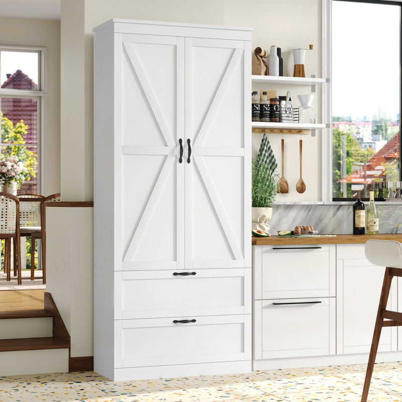 Bergeron 70.3'' Kitchen Pantry Finish: White