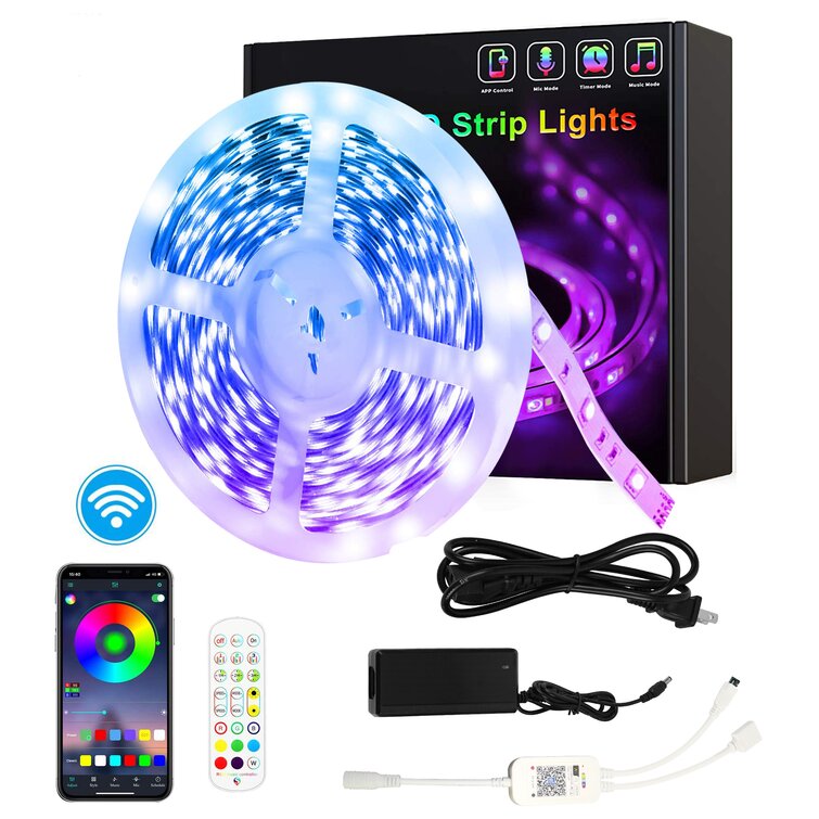 Details about   Led Strip Lights16.4ft Led Lights 5050 RGB Color Changing Music Sync WiFi Sma... 