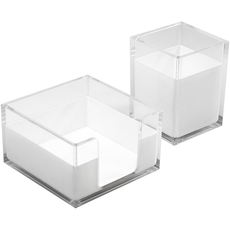 Rebrilliant 3 Piece Acrylic Desk Set Reviews Wayfair