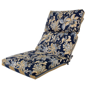 Channeled Reversible Outdoor Lounge Chair Cushion (Set of 4)