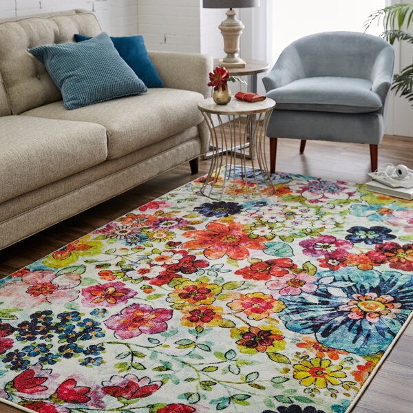 Andover Mills™ SantaFe Floral Tufted Pink/Yellow/Green/Blue Area Rug ...