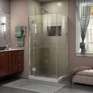 Go to store & view more images DreamLine Unidoor-X 33 3/8 in. W x 30 in. D x 72 in. H Frameless Hinged Shower Enclosure
