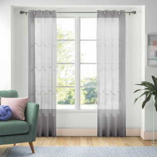Pompom Sheer Window Curtains For Boys Bedroom Guest Room Navy Blue Slub Textured Sheer Drapes For Window Office 108 Length 50 W X 2 Pack Rod Pocket Home Home Decor Urbytus Com
