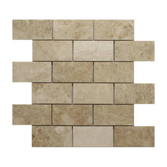 Seven Seas Cuccino Brick 2 X 4 Marble Mosaic Tile In Beige Marble Mosaic Tile In Beige