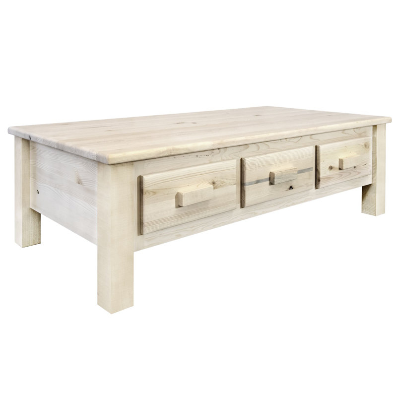 Loon Peak Citronelle Solid Wood Coffee Table With Storage Wayfair
