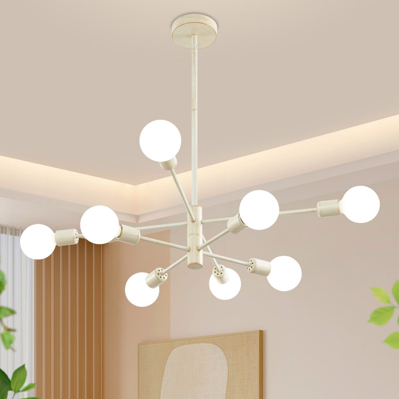 Glenarm 8-Light Modern Sputnik Sphere Chandelier Finish: White Rubbed Gold