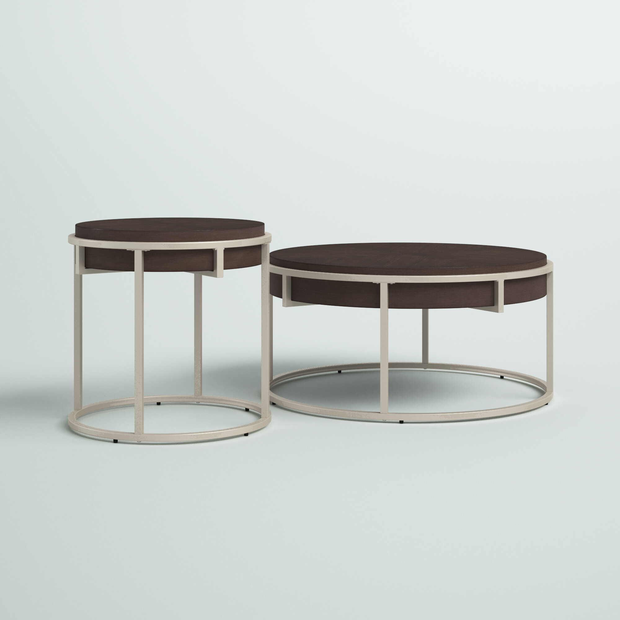 ROUND GREY COLOR STEEL DISPLAY TABLE 