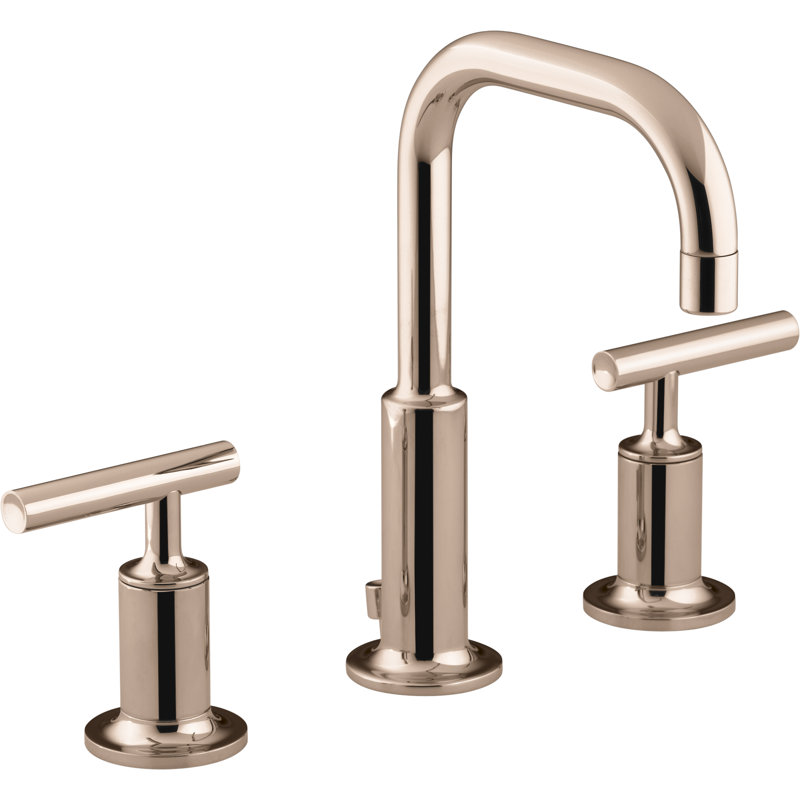 Kohler Purist Widespread Bathroom Sink Faucet With Low Lever Handles And Low Gooseneck Spout Wayfair