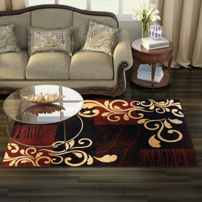 Winston Porter Cedric 3 Piece Oriental Ebony Area Rug Set