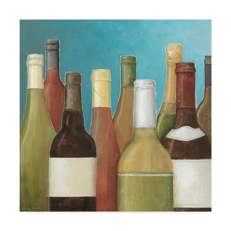 Fleur De Lis Living Wine Bottles I Acrylic Painting Print On