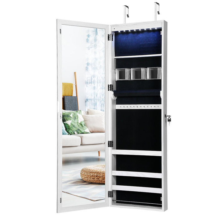 Langria Jewellery Cabinet With Full Length Mirror And Stunning 3d