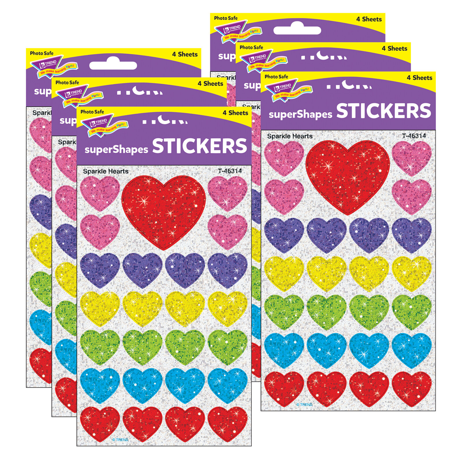 Trend Enterprises Inc T 46314 SUPERSHAPES Stickers Sparkle for sale online 