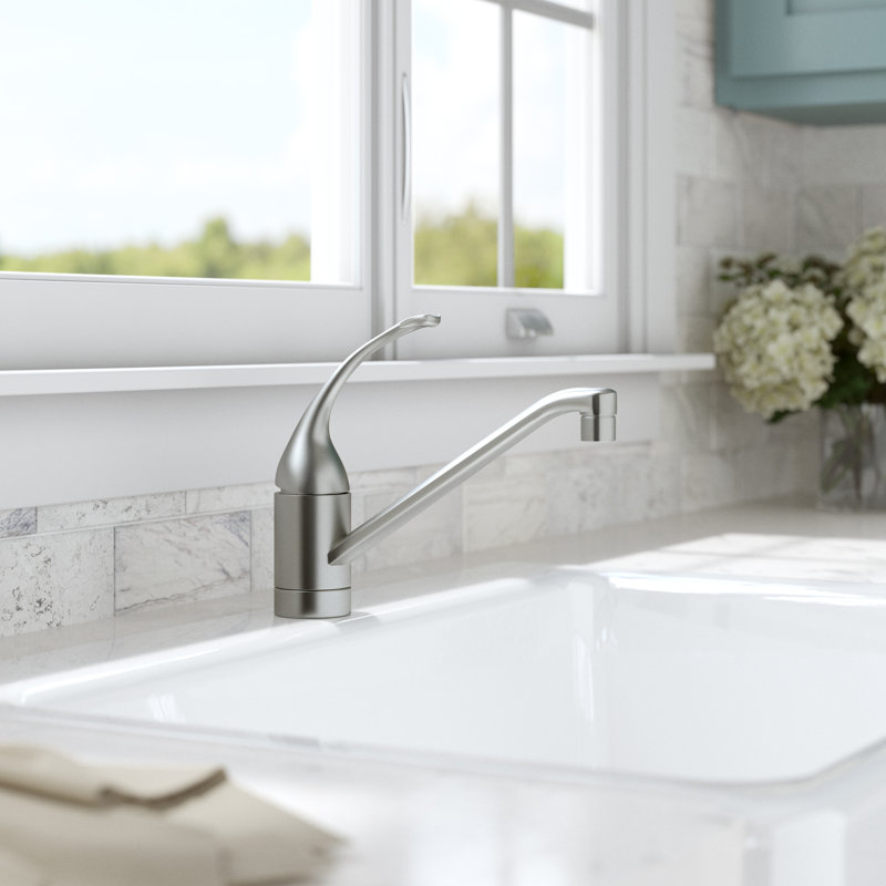 Kohler Coralais Single Hole Kitchen Sink Faucet With 10 Spout And Loop Handle Wayfair