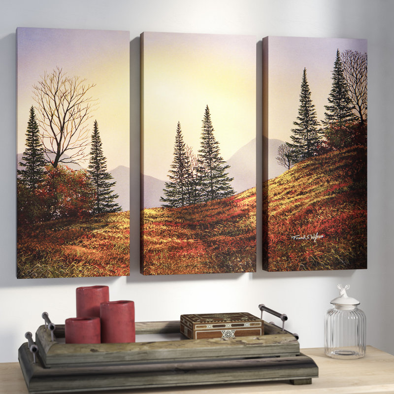 Loon Peak Alpine Sunset 3 Piece Photographic Print On Wrapped
