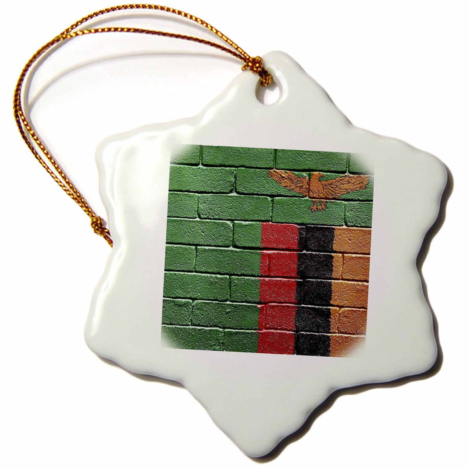The Holiday Aisle National Flag Of Zambia Snowflake Holiday Shaped Ornament Wayfair