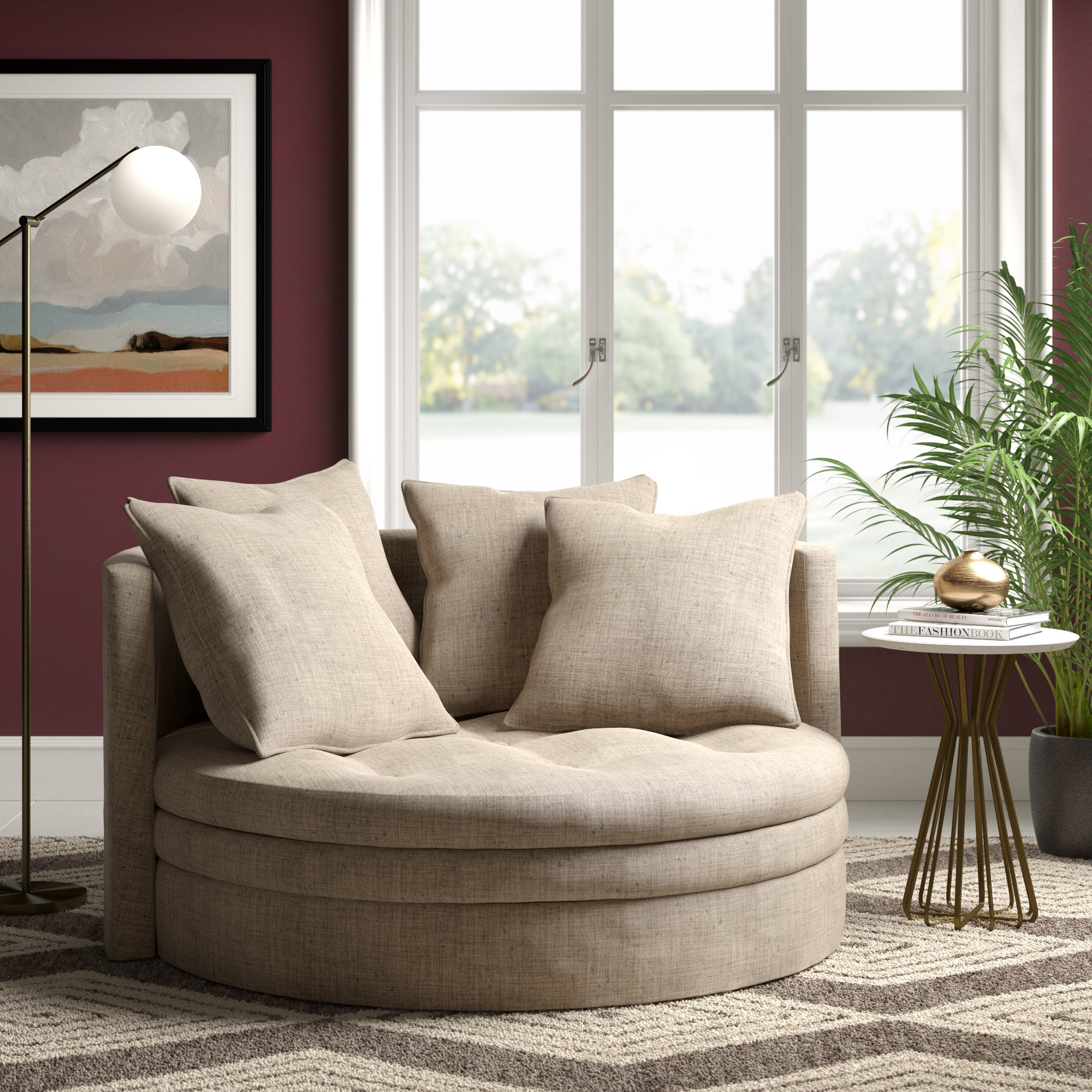 pink upholstered office chair