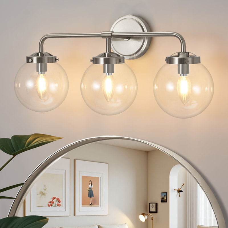 Karlei Dimmable Vanity Light with Hand Blown Glass Globe Shade
