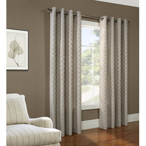Weldon Geometric Room Darkening Grommet Single Curtain Panel