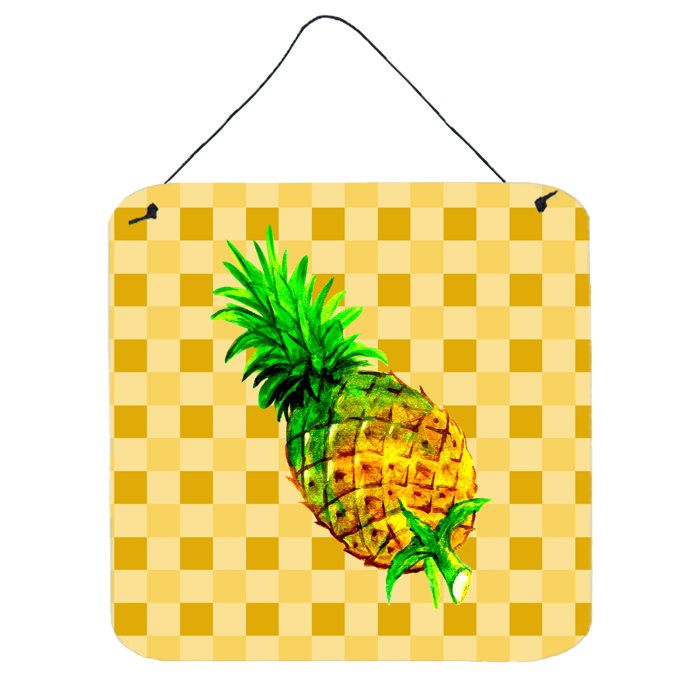 Bay Isle Home Richland Pineapple Whole On Basketweave Aluminum