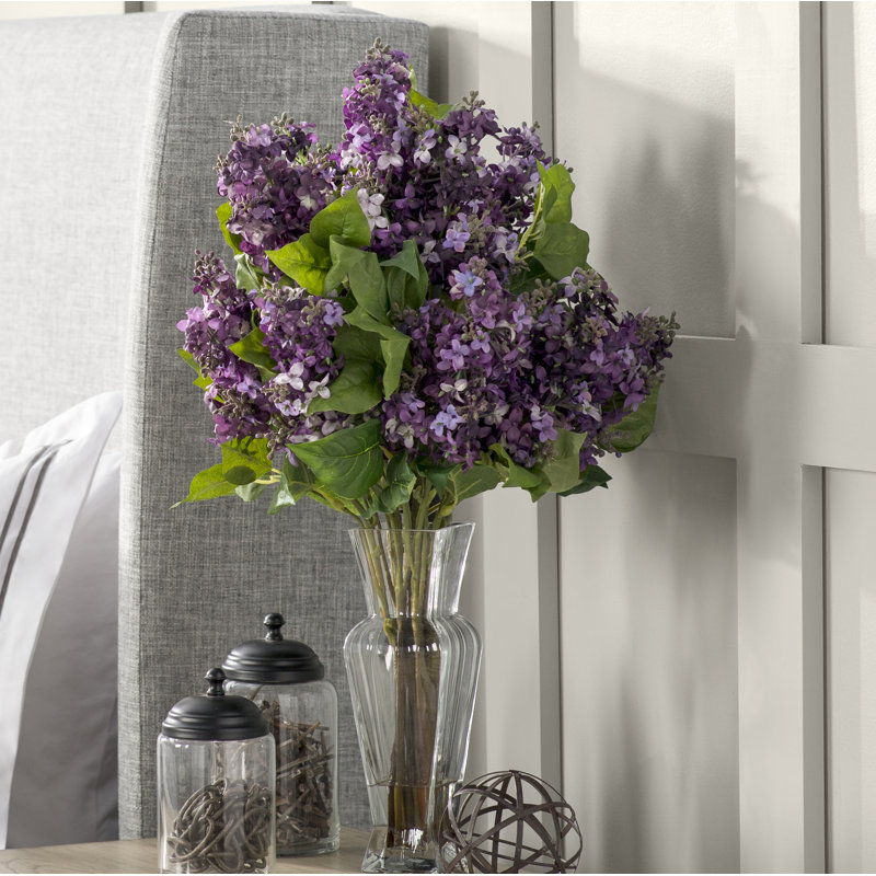 Tori Home Lilac Silk Flower Arrangement With Decorative Vase Lilac Silk Flower Arrangement With Decorative Vase