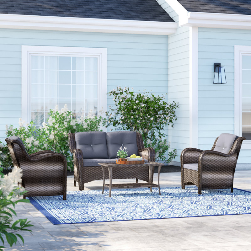 Latitude Run Bliss 4 Piece Sofa Seating Group With Cushions Reviews Wayfair